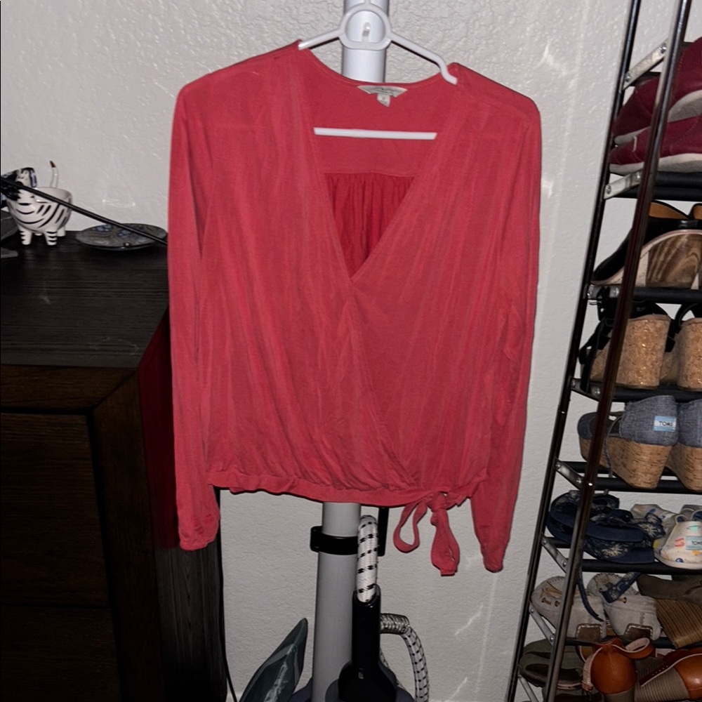 Lucky Brand Red Women's Wrap Blouse